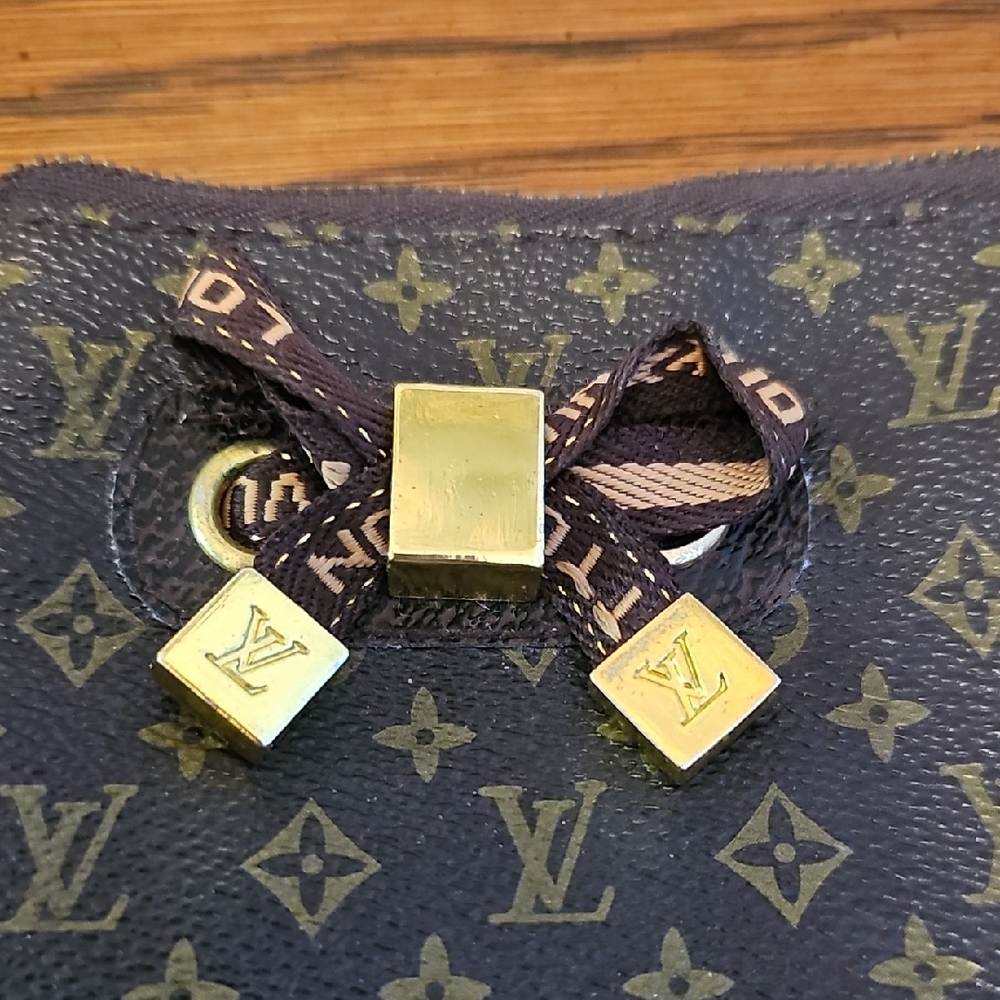 Source Unknown Black and Gold Monogram Clutch - image 4